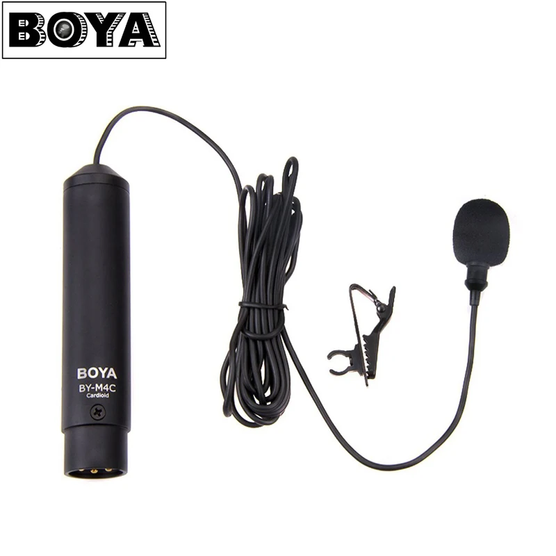 BOYA BY-M4C Профессиональный Мини Clip-On кардиоидный XLR петличный микрофон для sony Canon