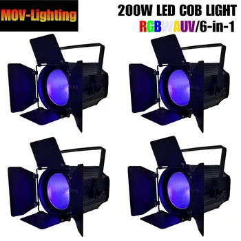 

4pcs Disco LED Par Light COB LED 200w illuminates Offer Mixable RGBwa+uv Colour