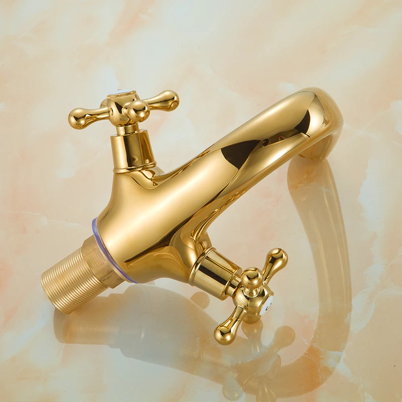 Позолоченный смеситель для умывальника с одним отверстием старинный раковины в