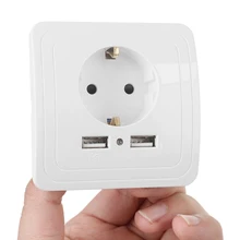 1 шт. профессиональный двойной USB порт электрическое настенное зарядное устройство станция гнездо адаптера питание штепсельная вилка стандарта ЕС адаптер