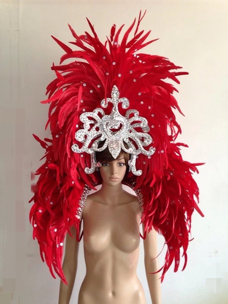 Multi colors sexy girls generation dancewear clothes modern party carnival dance female singer feather bra costumes for women