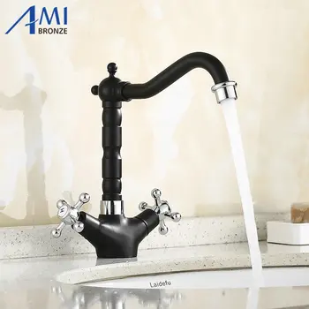 

Basin Faucets 360 Swivel Faucet Brass Mixer Hot Cold Tap Basin Sink Chromed Polished /Black /Antique Faucet 9121S