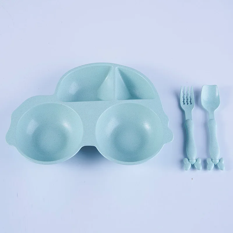 3pcs/set Cartoon Car plate kids dishes Children's Wheat Straw Tableware Set baby training bowl set 3pcs/set Cartoon Car plate kids dishes Children's Wheat Straw Tableware Set baby training bowl set