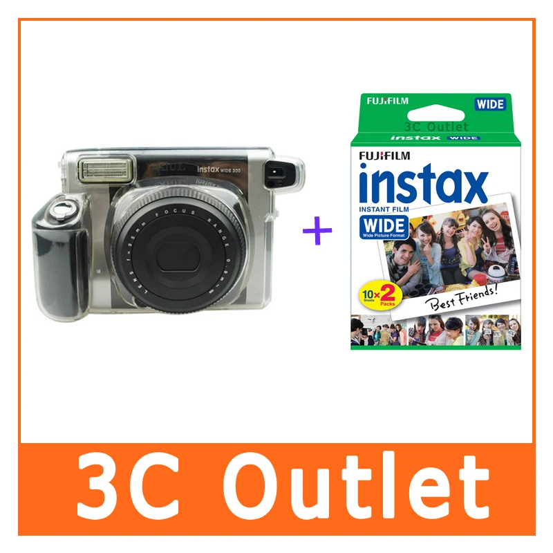 Подлинная пленка Fujifilm Instax Wide, 20 листов+ прозрачная пленка Fuji instant camera Wide 300, защитный чехол