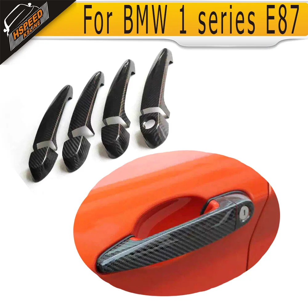 1 series 4 Door carbon fiber car side door handle trim cover for BMW 1 ...