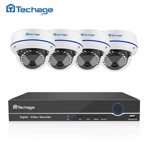 Techage 8CH 1080P POE CCTV система 10," lcd NVR комплект 2MP Крытый открытый купол Антивандальная IP камера P2P комплект видеонаблюдения - Цвет: Слоновая кость