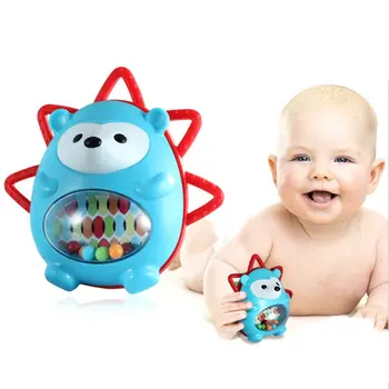 

Lovely 3D Animal Hedgehog Rattle Soother Teether Safety Soft Baby Hand Bell Children Educational Toy