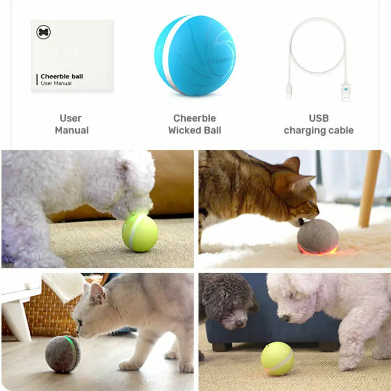 

Pet Dog CatJumping Activation Ball LED Light Flashing Bouncing Ball Puppy Toy