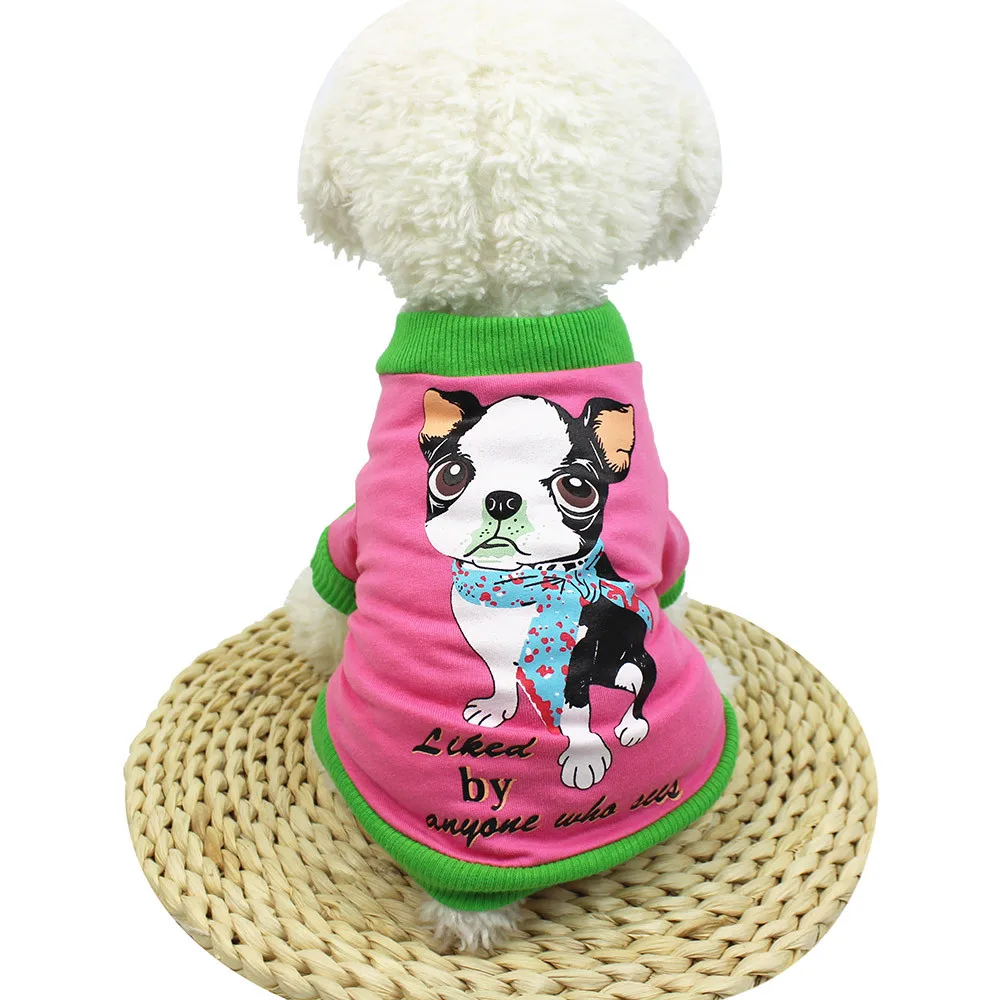 Cute Pet Dog T Shirts Clothing Small Puppy Costume Cheap Small Dog Clothes Spring Cartoon Styles ...