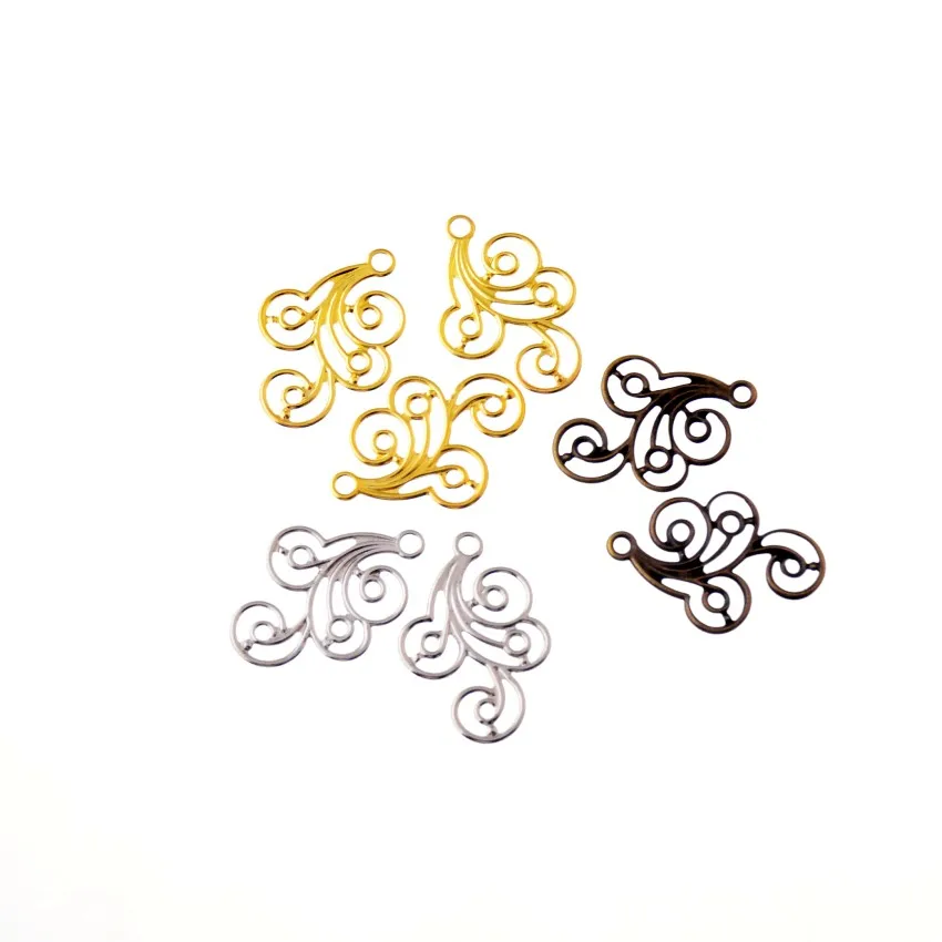 

Free shipping 50Pcs Leaf Wraps Connectors Metal Crafts Decoration DIY Findings Connectors 31x22mm