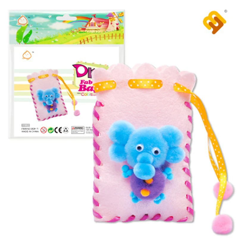

Baby elephant handmade DIY educational toys cartoon cute paste sewing coin purse mobile phone bag
