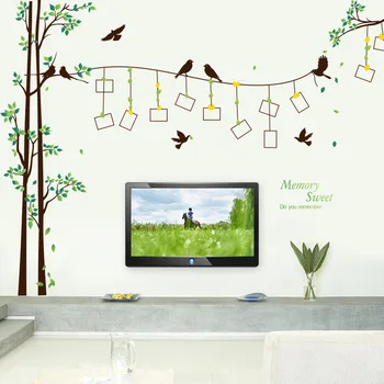 

Birds on the Tree Picture Frame Wall Decal Home Decor Wallpaper Poster Headboard TV Background Wall Sticker Memory Sweet Quote