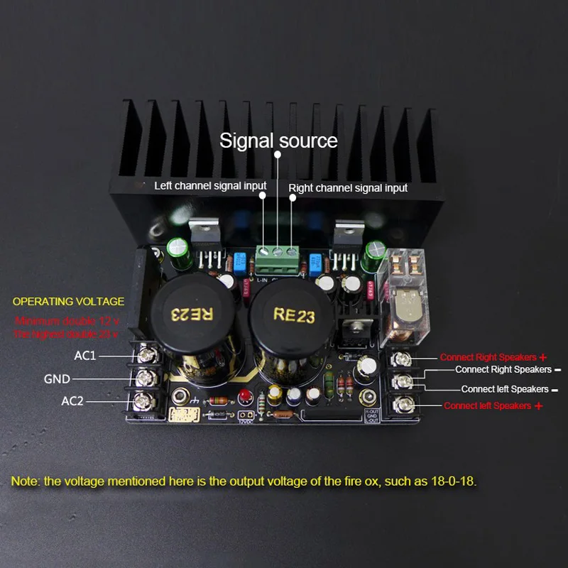 Цифровой усилитель аудио Плата LM1875 Amp 35V 6800 мкФ конденсатор в комплекте с низким