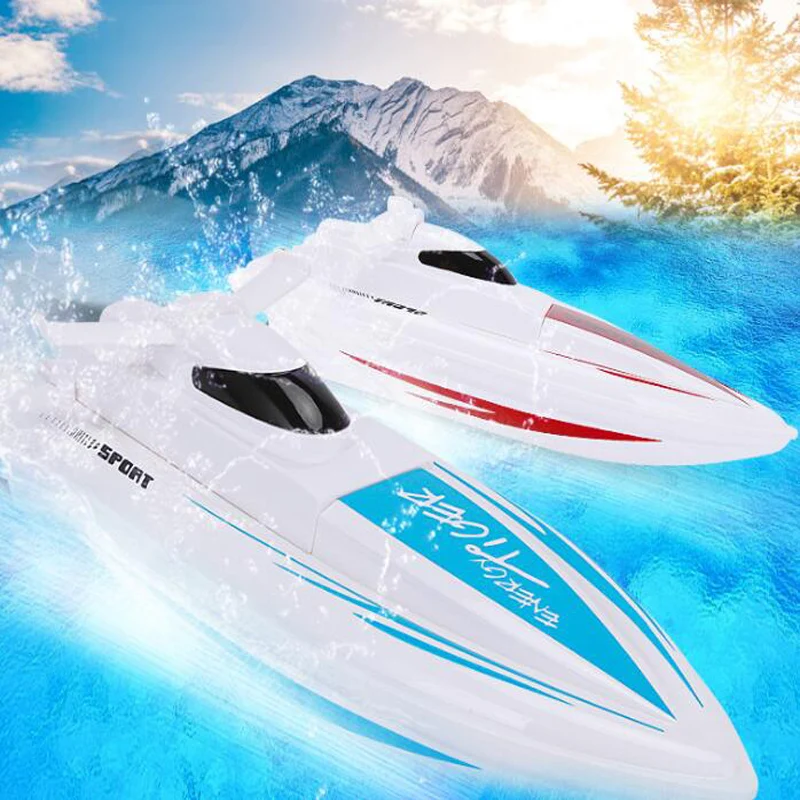 

Remote Control Boat Waterproof Toy Electric 2.4G Remote Control High Speed Speedboat Children's Athletic Toy Ship Model Gift