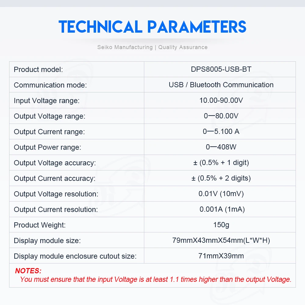 DPS8005 programmable constant voltage current Step-down power supply module Voltmeter Ammeter buck converter 80V 5A 40%Off