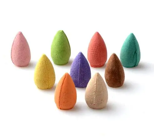 

50Floral Incense Cone With Tray Colorful Fragrance Scent Tower Incense Mixed Scent Aromatherapy Fresh Air Aroma Spice