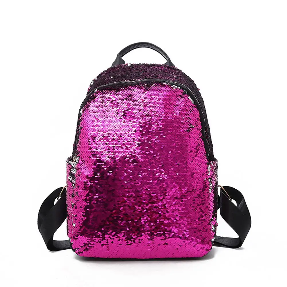 

Yfashion Women Delicate Sequins Changing Color Fashionable Backpack Female Fashion PU Leather Schoolbag Travel Bags