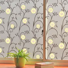 60x200 см желтый тенг цветочный узор матовая оконная пленка для ванной, кухни, двери матовая непрозрачная пленка на окно