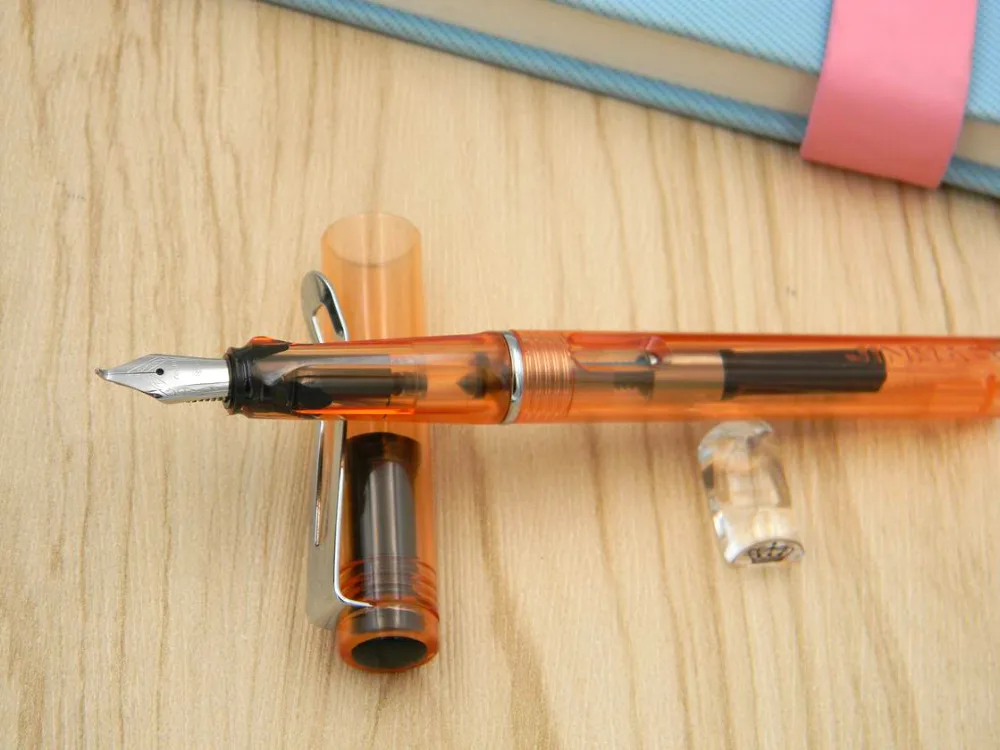 JINHAO 599 высокое качество прозрачный пластик мода 1,0 мм перьевая ручка