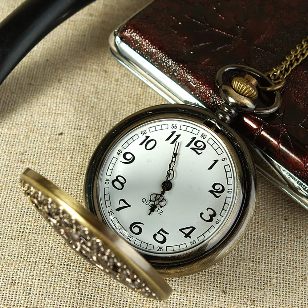 Mo Для мужчин t # L05 2018 Мода Винтаж бронзовый оттенок паутина Дизайн цепи кулон Для мужчин Женская карманные часы подарок