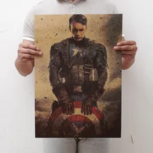 Горячая Marvel Мстители Фигурки игрушки DC супергерой серии Железный человек Мстители Винтаж крафт-бумага домашний декор художественные принты в стиле ретро