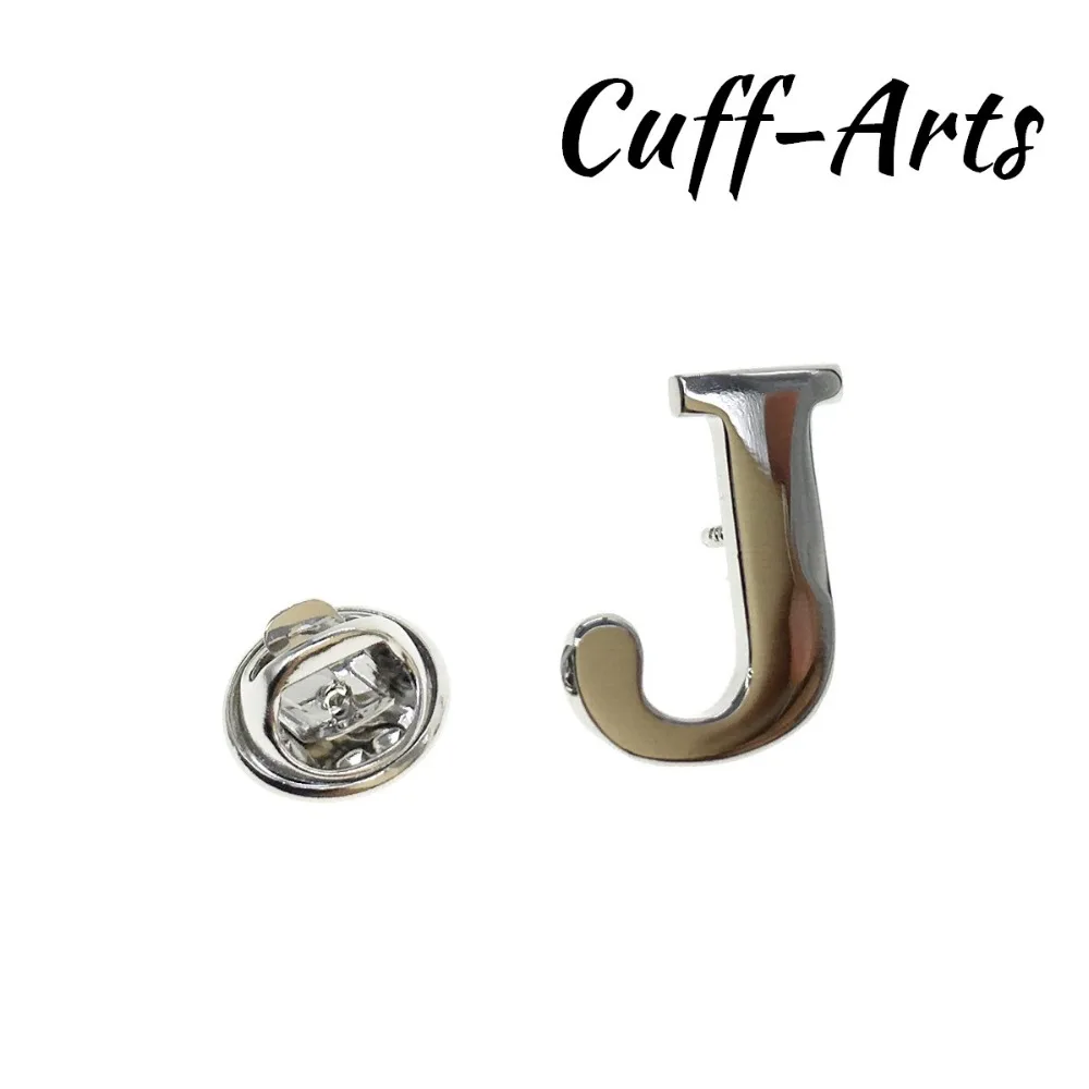 Online Kerah Pin untuk Pria Alphabet J Lencana Pria Perhiasan Bros Kerah Pin untuk Wanita atau Pria dengan Kotak Hadiah dengan cuffarts P10017