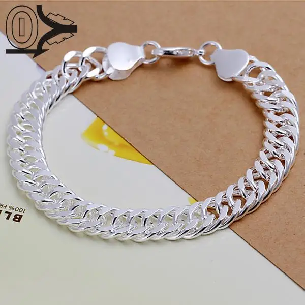 

Wholesale Silver Plated Bracelet,Wedding Jewelry Accessories,Fashion Silver Men's 10M Whole Side Bracelets Bangle