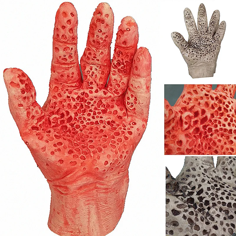Интенсивные перчатки Trypophobia для рук реквизит пальмы Хэллоуина латексный