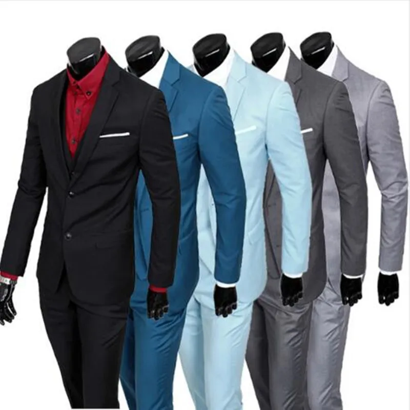 Jacket Pants Vest 2016 Men Suits Brand business Blazers Jacket Formal Dress Men Suit Set