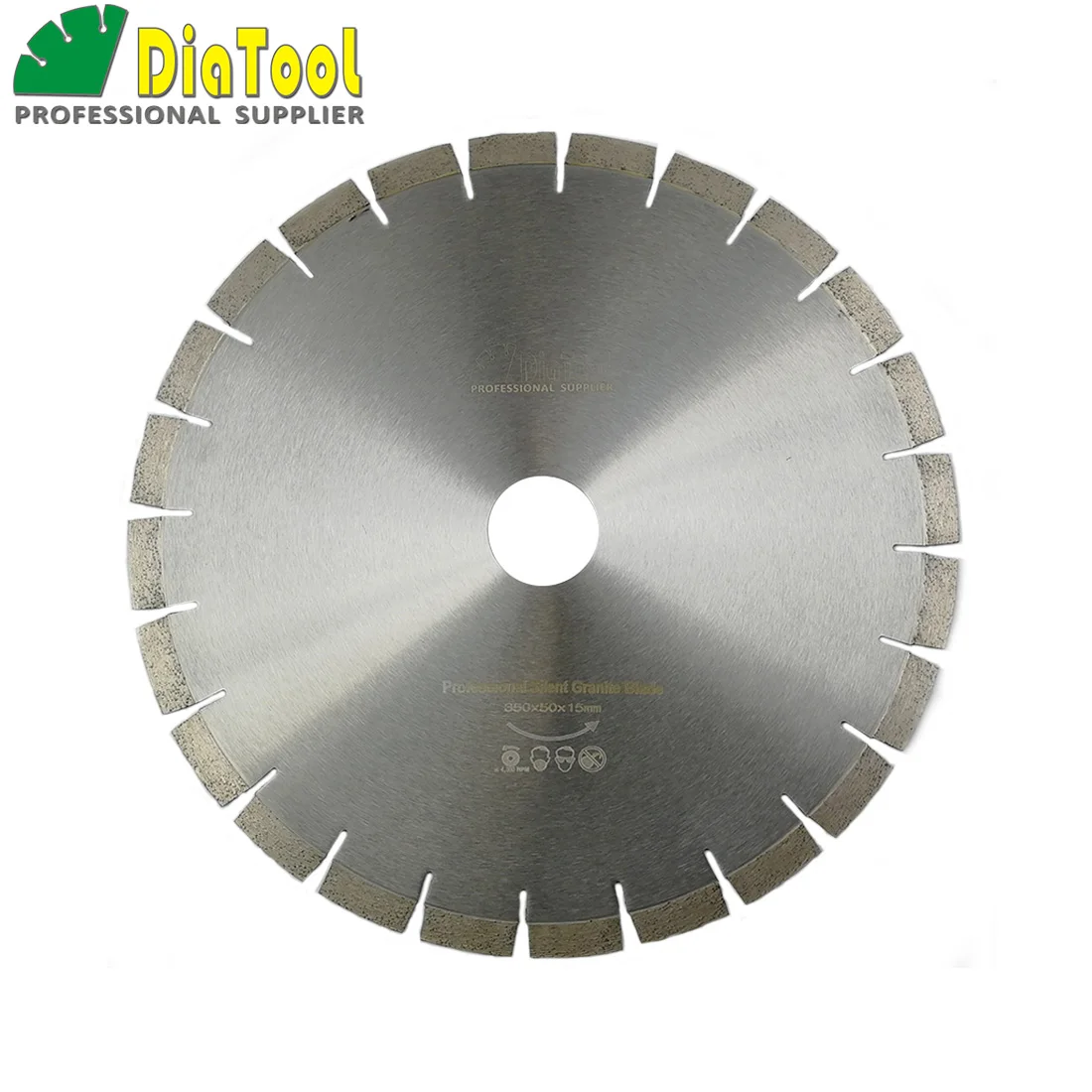 

DIATOOL Dia14Inch 370MM Professional quality Diamond Silent Saw Blade Sandwich Steel core Granite cutting Disc Wheel 15x50MM