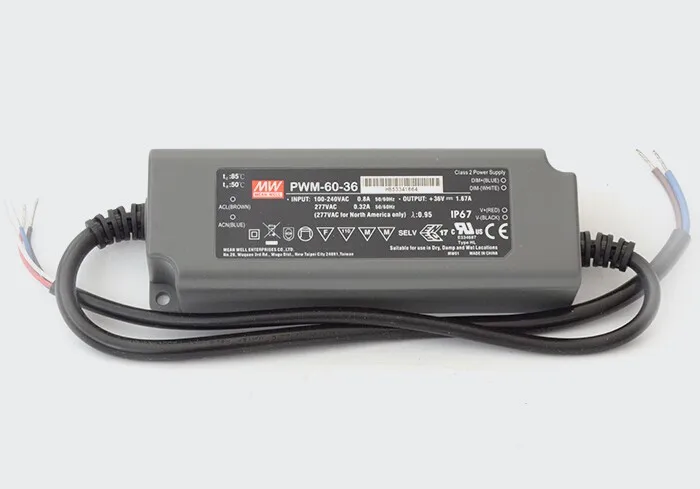 

Original MEAN WELL 60W Single Output IP67 Constant Voltage With PWM LED Driver Switching Power Supply With PFC PWM-60
