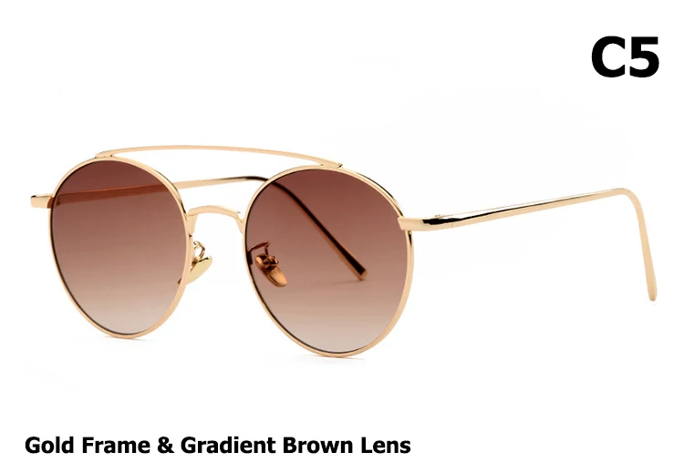 JackJad мода IF ON круглые металлические стильные солнцезащитные очки мужские и женские брендовые дизайнерские цветные зеркальные Винтажные Солнцезащитные очки Oculos De Sol - Цвет линз: C5