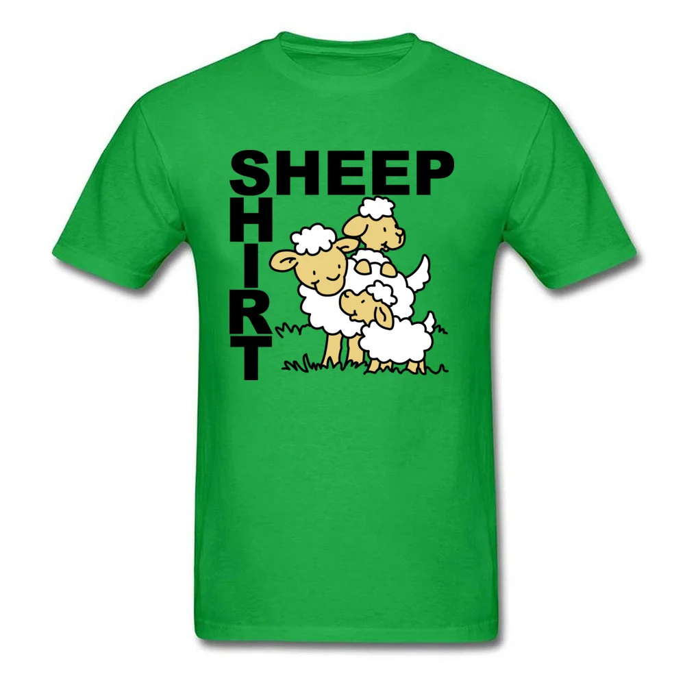 Sheep Shirt NEW YEAR DAY 100% Cotton Round Collar Tops T Shirt Short Sleeve Casual Tee-Shirt Slim Fit Custom T-Shirt Sheep Shirt green