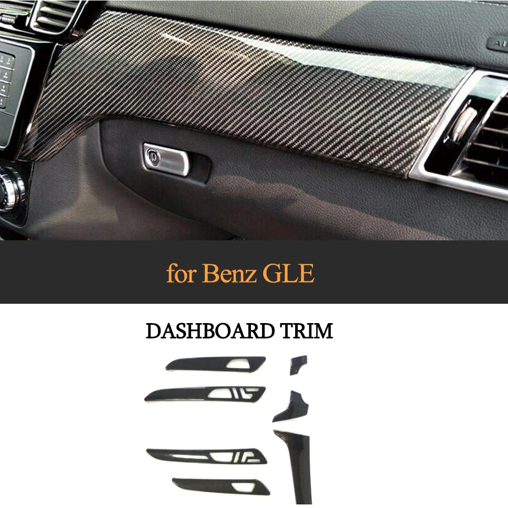 

7pcs Carbon Fiber Interior Moldings Central Control Panel Trim Door Panel Cover for Mercedes Benz GLE 43 450 63 AMG 2016-18