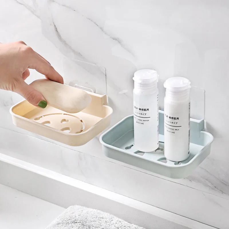 

Newest Smile Face Soap Box For Bathroom Kitchen Versatile Convenient Drain Rack Organizer Soap Sponge Cosmetic Suction Holder