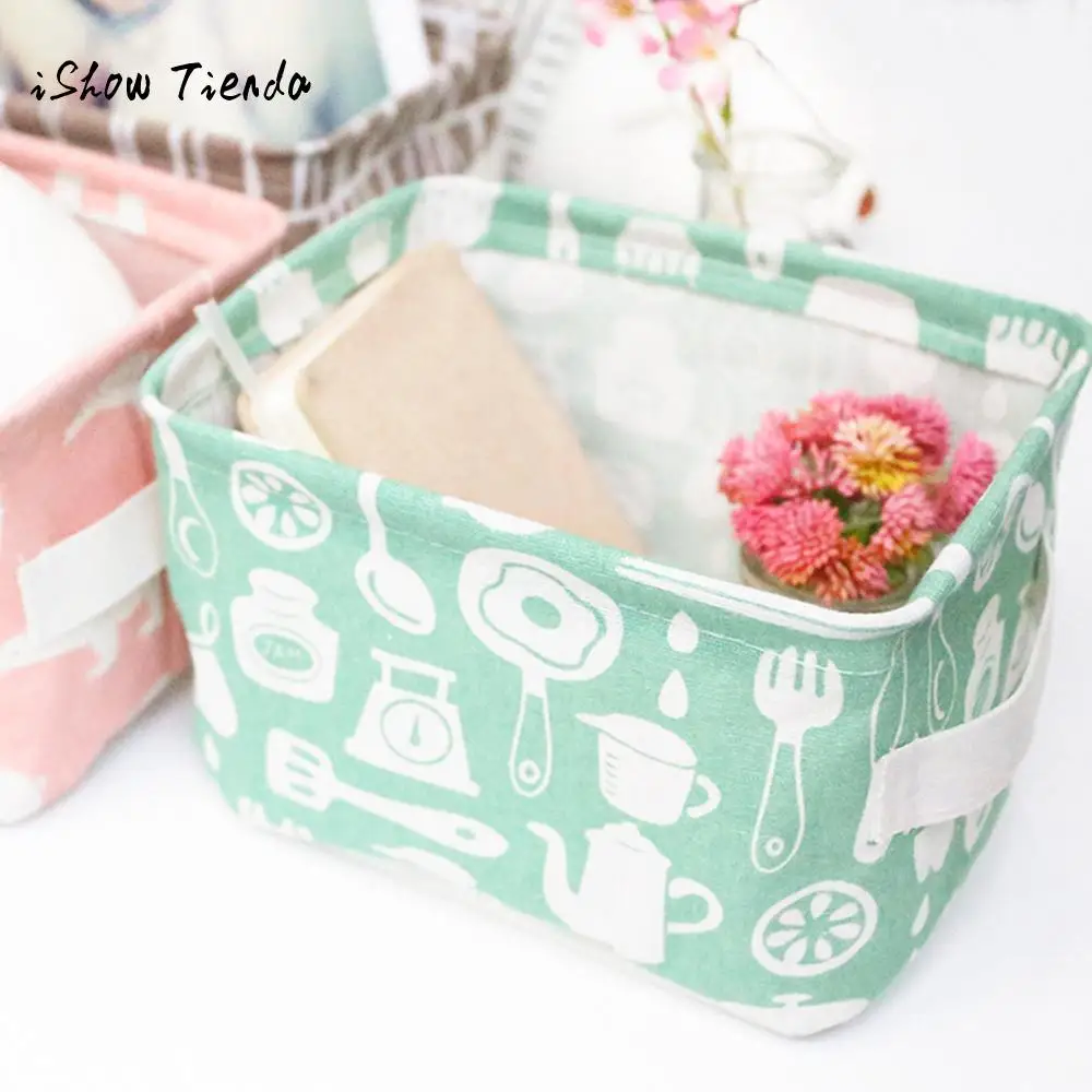 

Desktop Foldable Colors Storage Box Bin Closet Toy Box Container Organizer Fabric Case Cosmetic Jewelry debris storage baskets