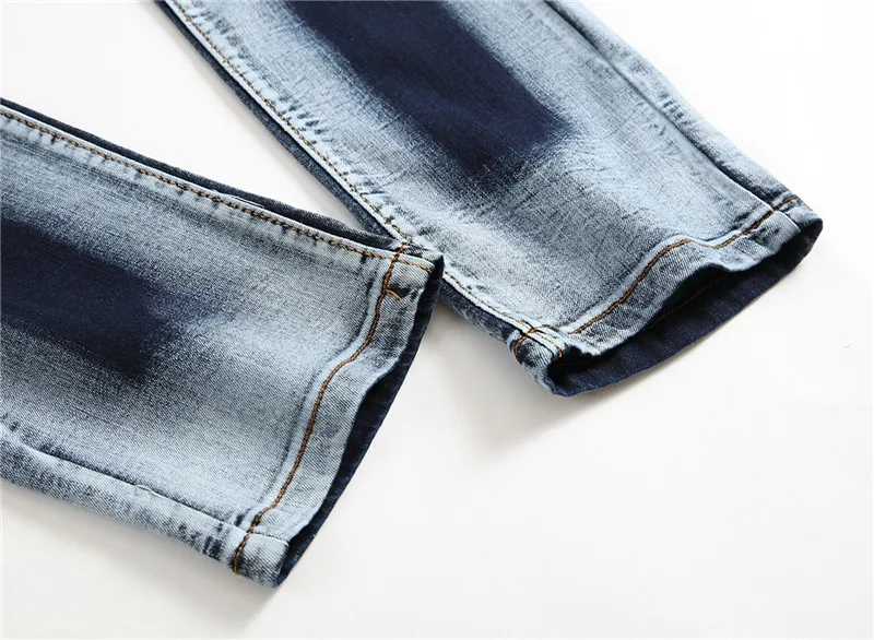 Мужские узкие джинсы Fit Новый рваные джинсы мотобрюки высокое качество плиссированные мужские джинсы байкер джинсы для женщин Хип Хоп