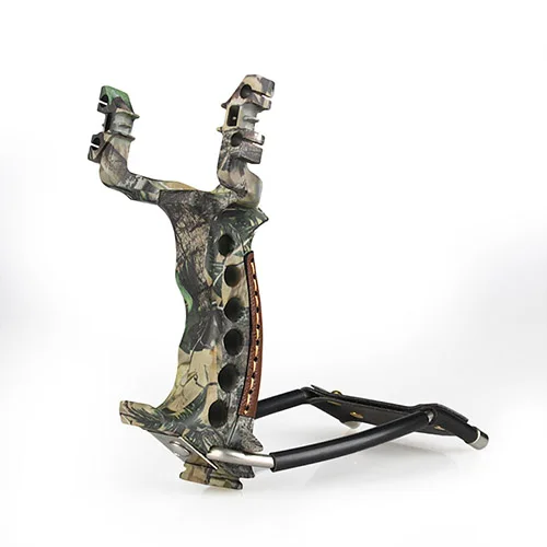 

High-grade aluminum hunting slingshot gun optical Dermal magnetic folding wrist ejection chair leather double sight PP47 - 0002