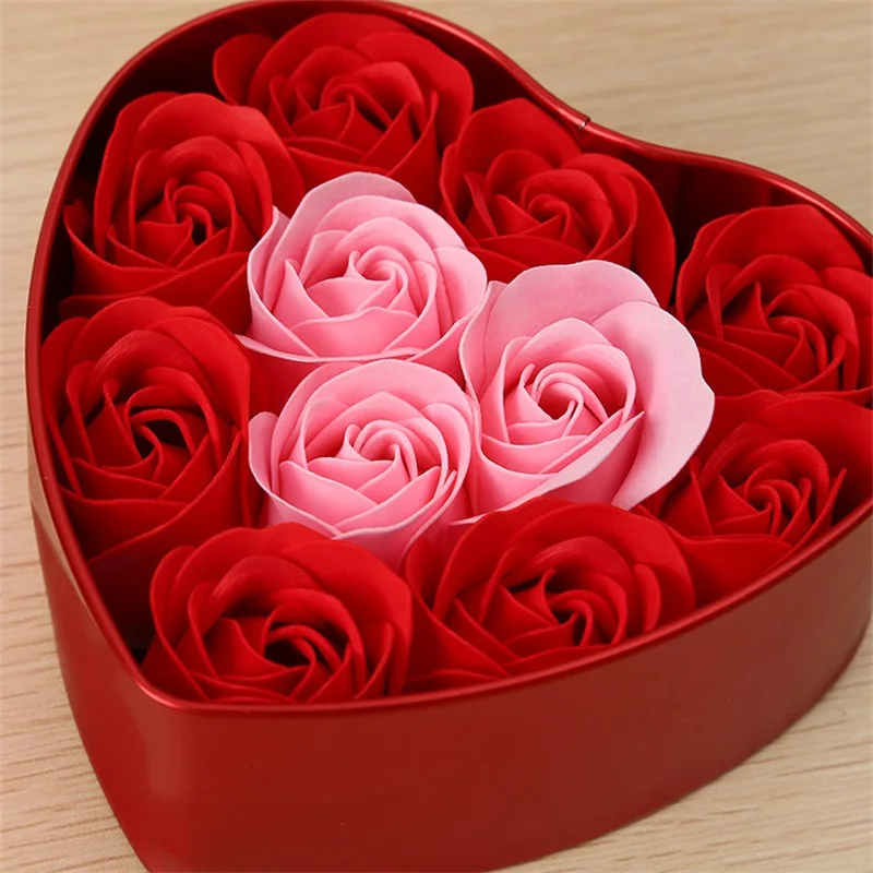 Романтическая роза мыло цветок подарочная коробка с плюшевыми животными игрушки плюшевый медведь кукла металлическая коробка креативный подарок ко Дню Святого Валентина Свадебный декор