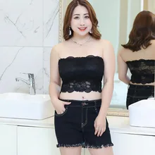 Новые кружевные топы для женщин большой Размеры обернутое вокруг груди без Сталь кольцо анти-свет без бретелек ремешок бюстгальтер с подкладками