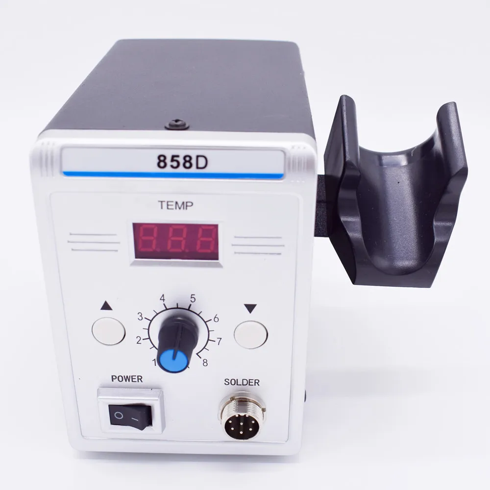 Kopen 700W 858D ESD Soldeerstation LED Digitale BGA Rework Soldeer Station Heteluchtpistool + 60W Elektrische ijzer gereedschap set