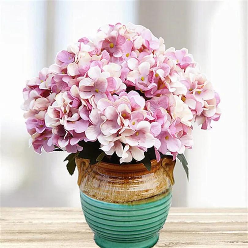 Fake Hydrangea Flower (6 Heads/Bunch) Artificial mini Hydrangeas