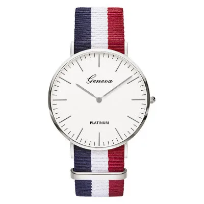 

2019 Famous Brand Geneva Quartz Watch Men Women casual Unisex Nylon strap Dress watches Fashion women's watches Relogio feminino