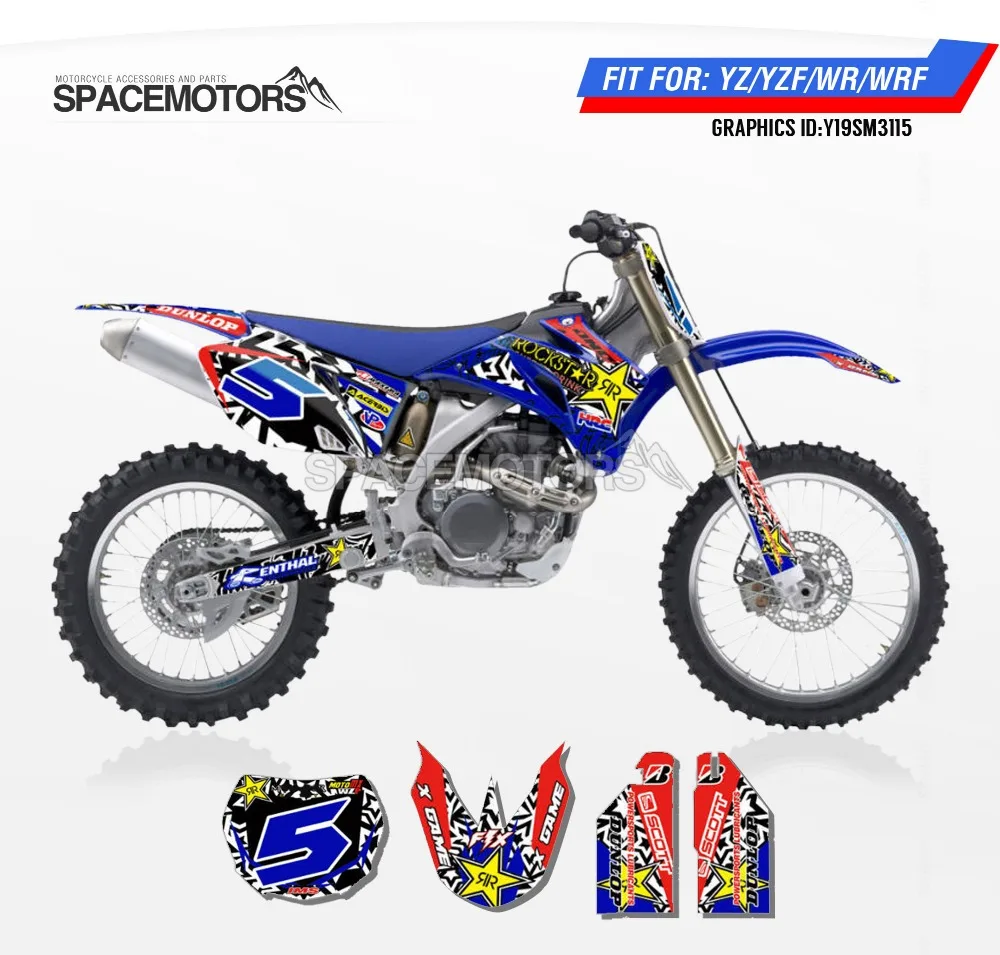 Motospace графика команды на заказ Фоны наклейки 3m наклейки для YAMAHA YZF250 YZF450 06-09 WR250F 07-13 WR450F 07-11 115