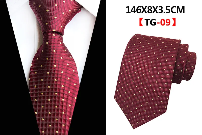 Мужские галстуки 8 см., мужские Модные галстуки в горошек, в клетку, в полоску, с цветочным рисунком, галстуки Corbatas Gravata, жаккардовый темно-синий, винный, деловой галстук для мужчин