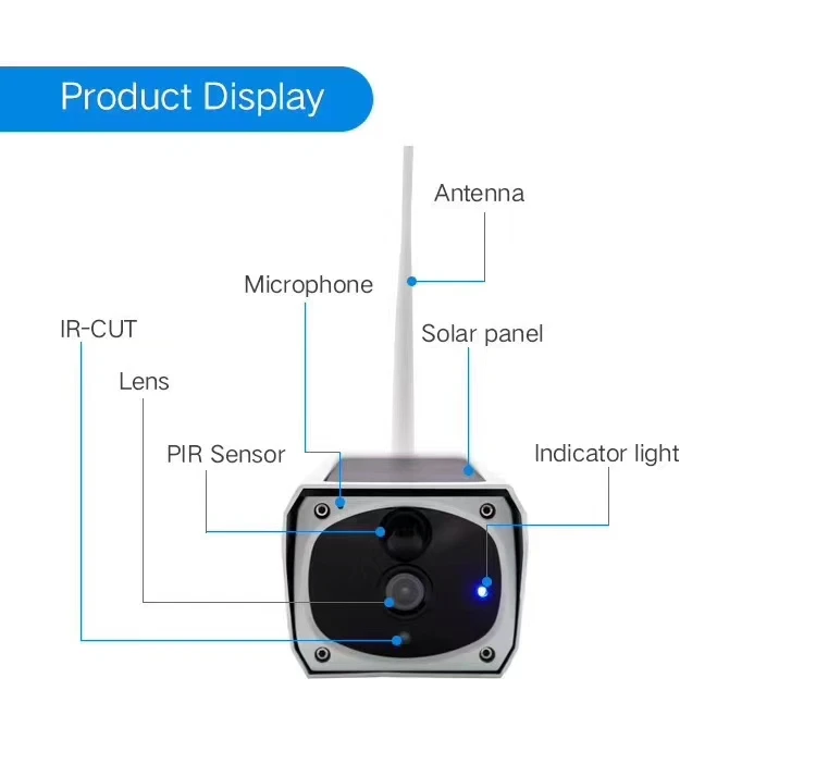 2MP 1080 P Солнечный Мощность IP Камера приложение Remote Управление Видеоняни и Радионяни