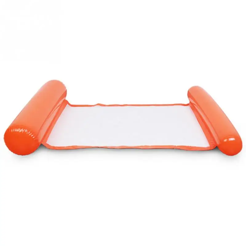 Orange Outdoor Foldable Water Hammock Single People Increase Inflatable Air Mattress Beach Lounger Floating Sleeping Bed Chair - Color: Orange