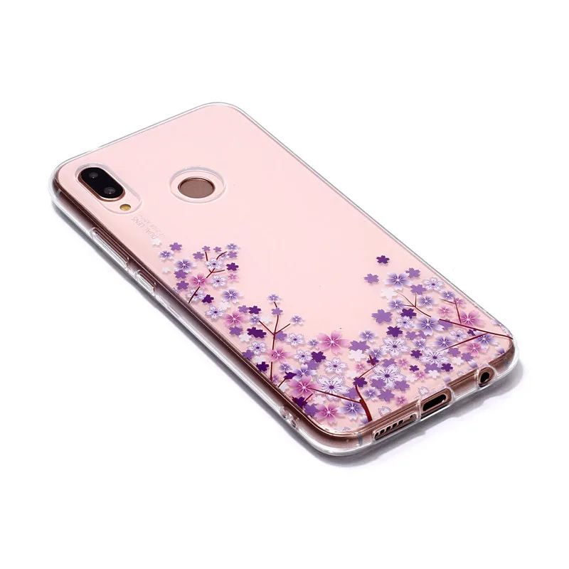 Caso Coque Huawei P20 caso Lite-Huawei P20 Pro P 20 lite Fundas flores clara suave TPU de silicona teléfono casos