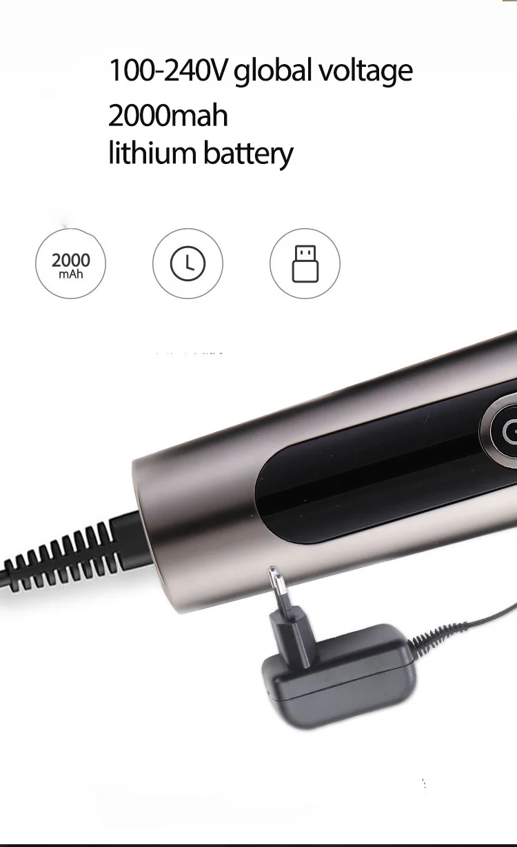 Kemei, профессиональный светодиодный триммер для волос, электрическая машинка для стрижки волос, водонепроницаемая Мужская Беспроводная Машинка для стрижки, Регулируемое лезвие, низкий уровень шума