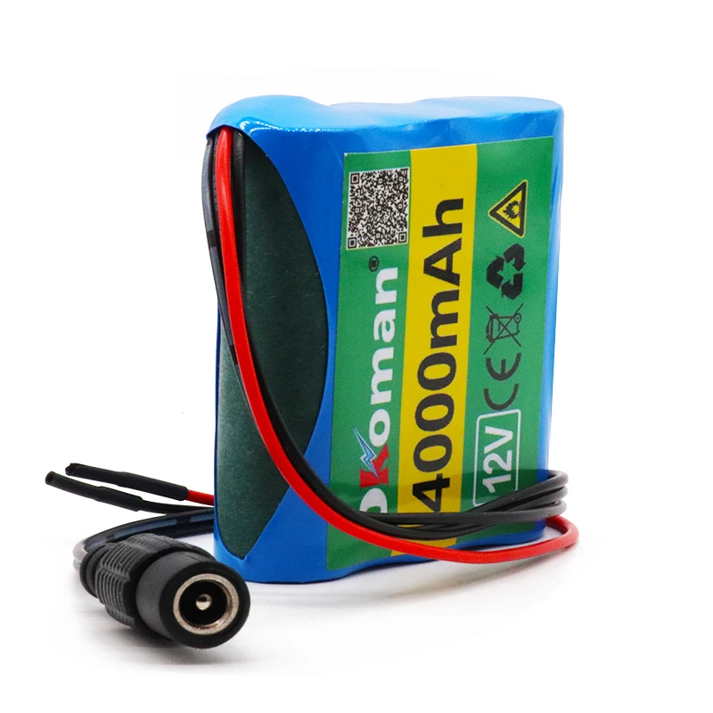 Okoman 12V 4000mAh 18650 литий-ионная аккумуляторная батарея для камеры видеонаблюдения 3A батареи+ 12,6 V 1A зарядное устройство